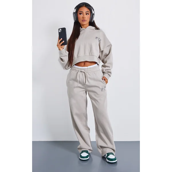 Petite Premium Stone Printed Straight Leg Sweatpants