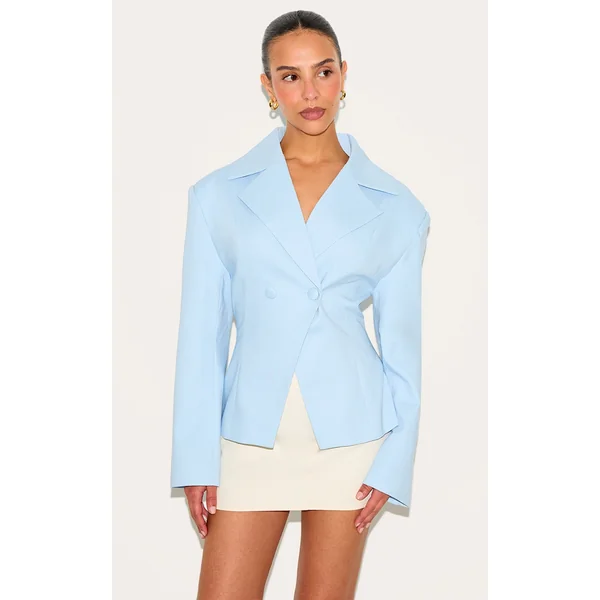 Petite Sky Blue Fitted Blazer