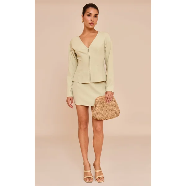 Petite Soft Olive Mid Rise Mini Skirt
