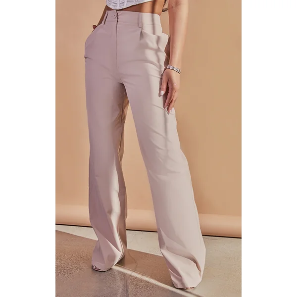 Petite Stone Peach Skin Straight Leg Pants