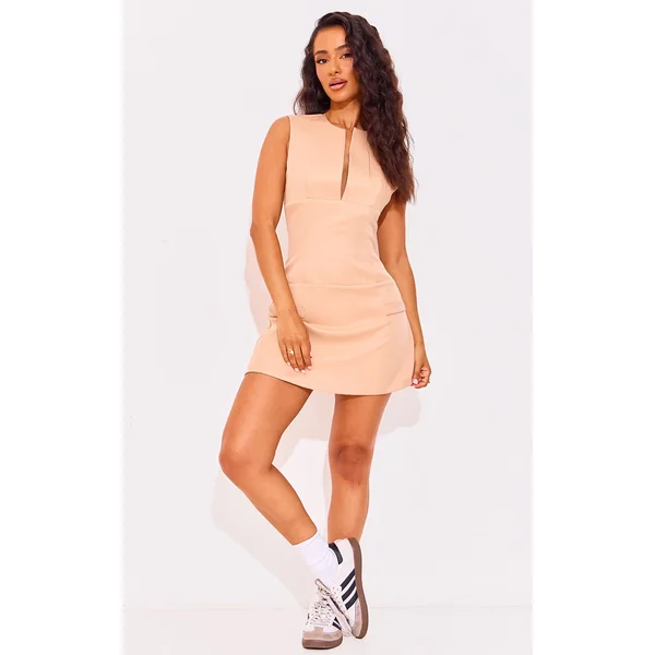 Petite Stone Tailored Fitted Mini Dress