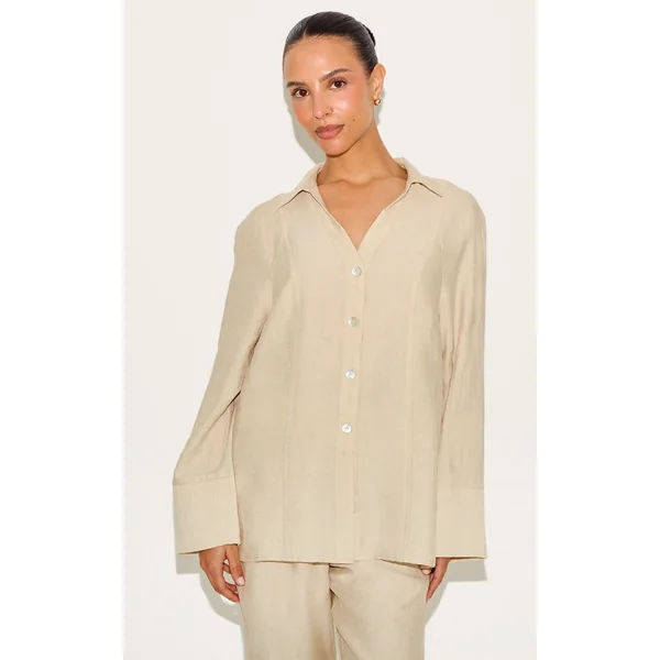 Petite Stone Woven Oversized Shirt