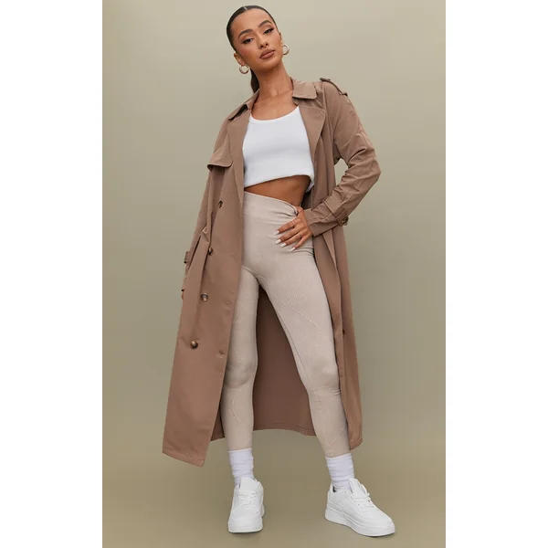 Petite Taupe Oversized Trench Coat