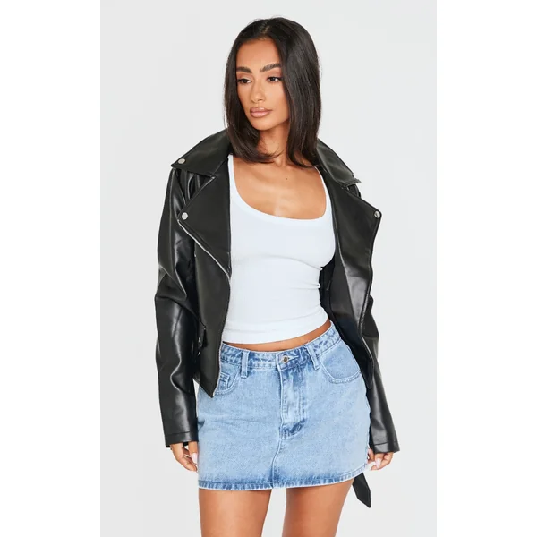 Petite Vintage Wash Pocket Denim Mini Skirt