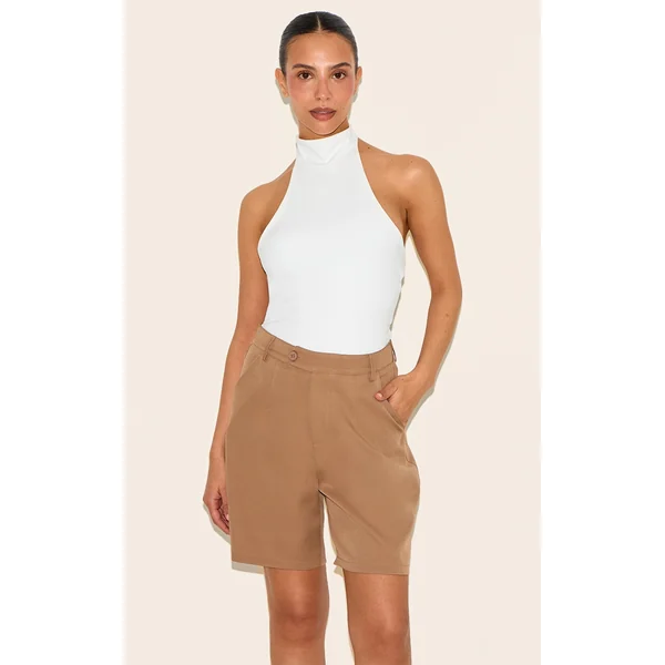 Petite White Extreme Halterneck Top