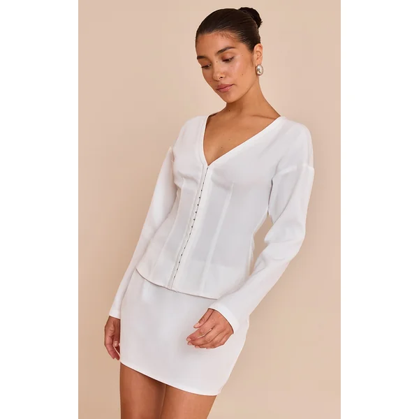 Petite White Mid Rise Mini Skirt