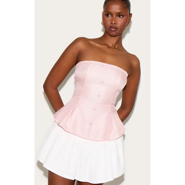 Pink Button Up Boucle Vest