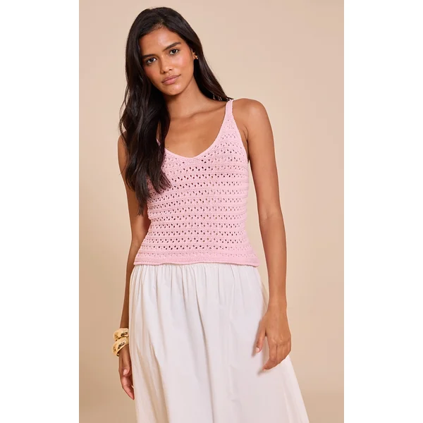 Pink Crochet Cami Top