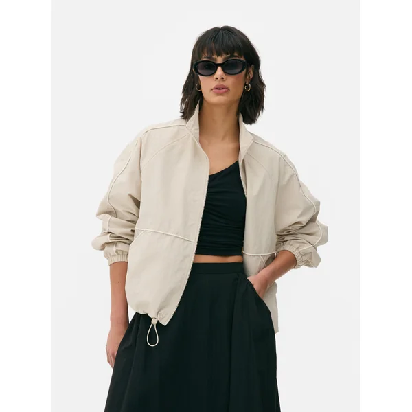 Piped Windbreaker - Stone