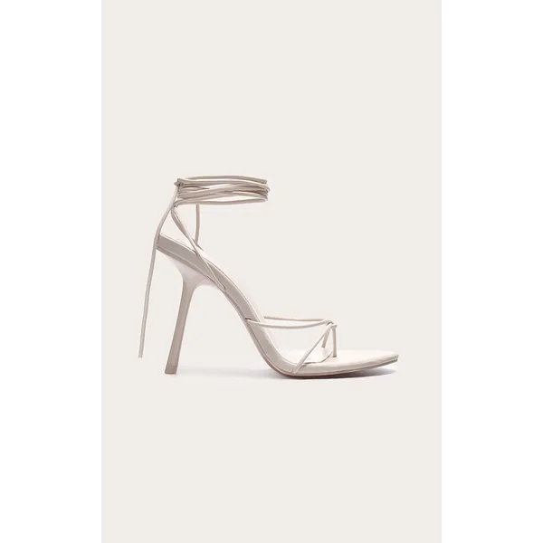 PLT Label Stone Strappy Tie Thong Heels