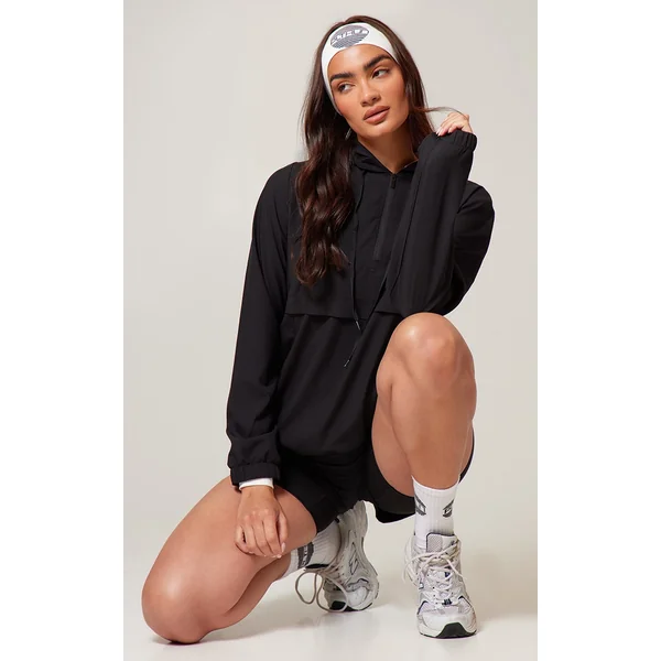 PLT RUN Black Ripstop Zip Up Running Jacket