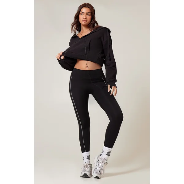 PLT RUN Black Sculpt Reflective Pocket Detail Legging