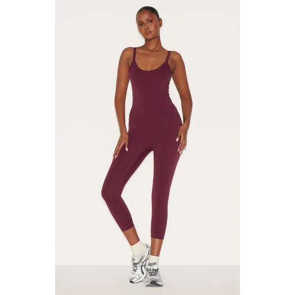 PLT SPORT Burgundy Sculpt Pedal Pushers