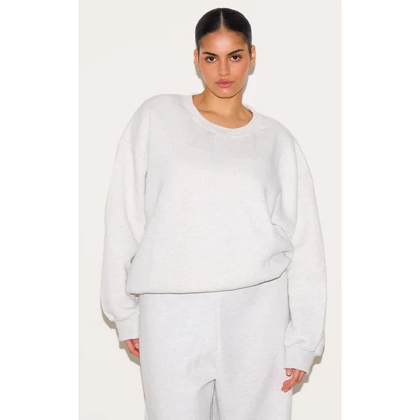 Plus Ash Grey Longline Oversized Sweatshirt