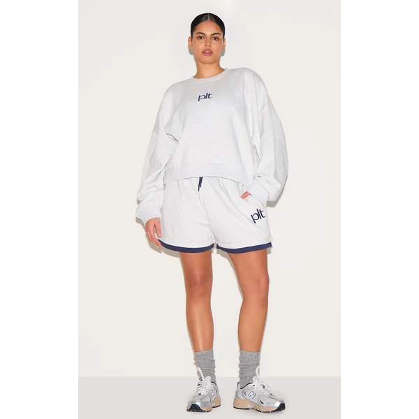 Plus Ash Grey Plt Sweat Short