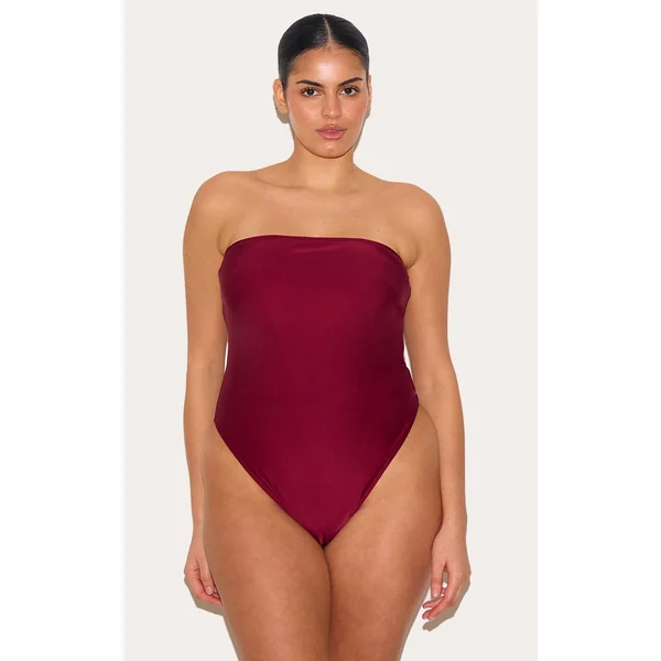 Plus Berry Strapless Swimsuit