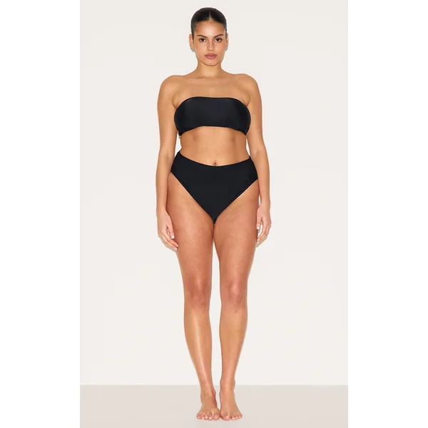 Plus Black Basic High Waist Bikni Bottom