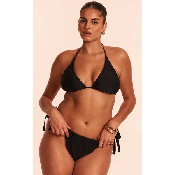 Plus Black Basic Triangle Bikini Top