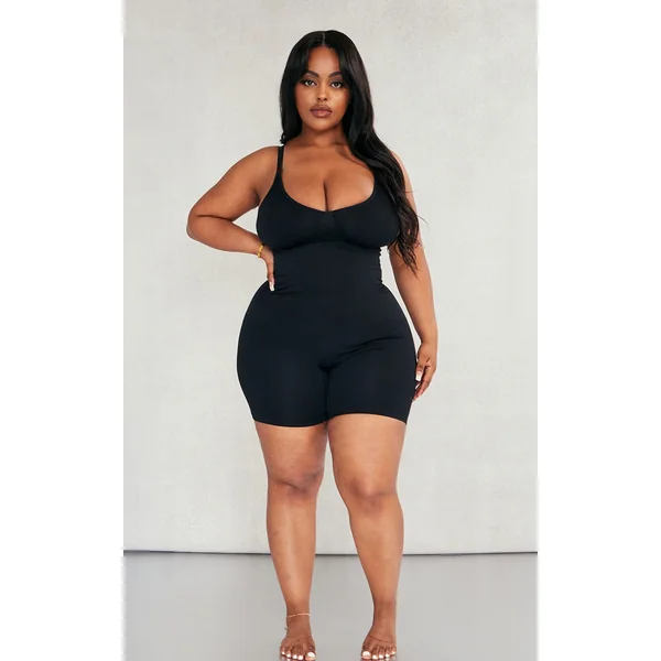 Plus Black Shapewear Unitard