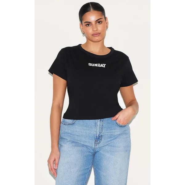 Plus Black Sunday Baby Doll T-shirt