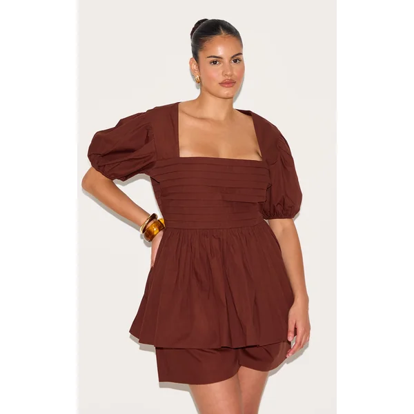 Plus Chocolate Floaty Poplin Shorts