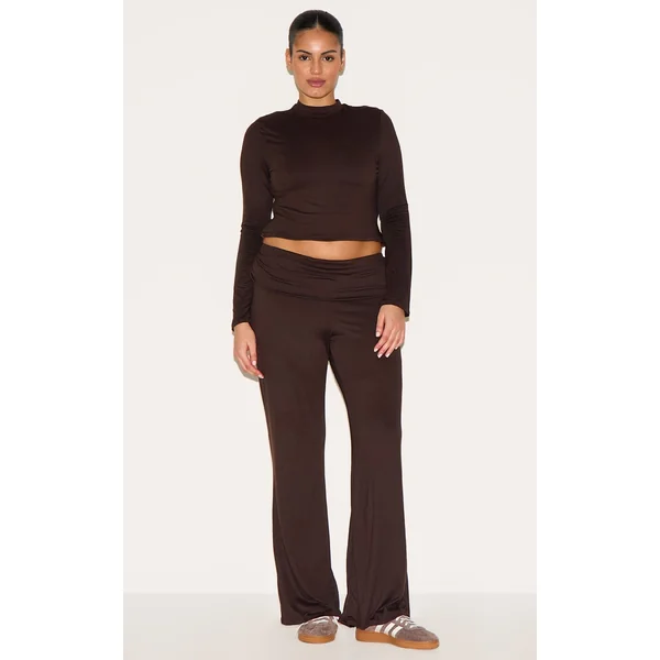 Plus Chocolate Foldover Soft Touch Pants
