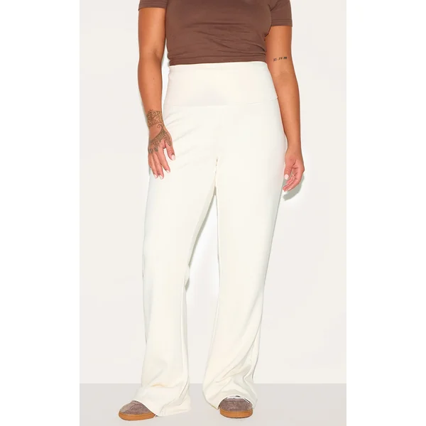 Plus Cream Premium Foldover Soft Touch Yoga Flares