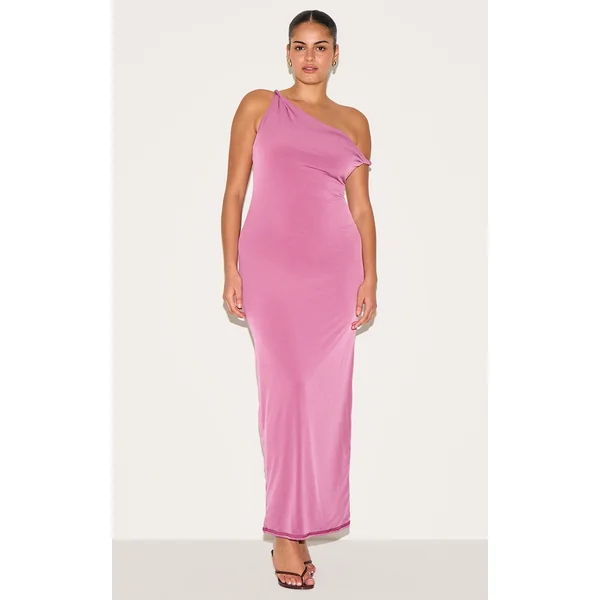 Plus Dusty Rose Off Shoulder Twisted Maxi Dress