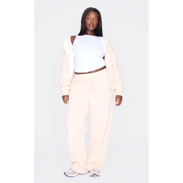 Plus Ecru Premium Wide Leg Sweat Sweatpants
