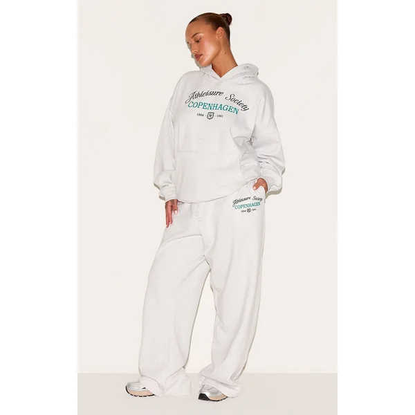 Plus Grey Premium New York Embroidered Straight Leg Sweatpants