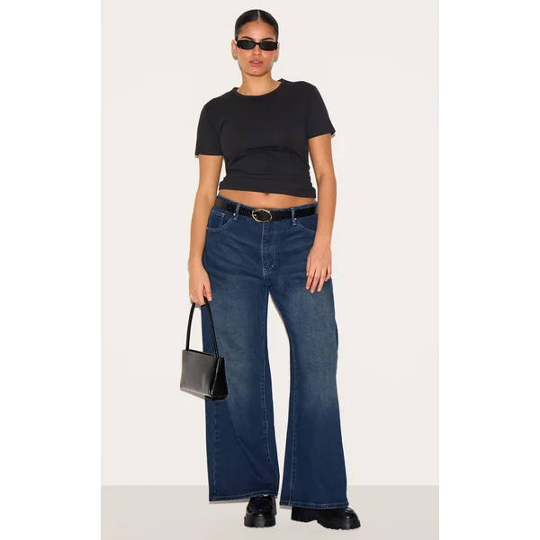 Plus Indigo Wide Leg Jeans