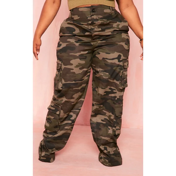 Plus Khaki Camo Cargo Pants