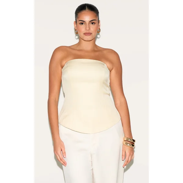 Plus Lemon Peplum Bandeau