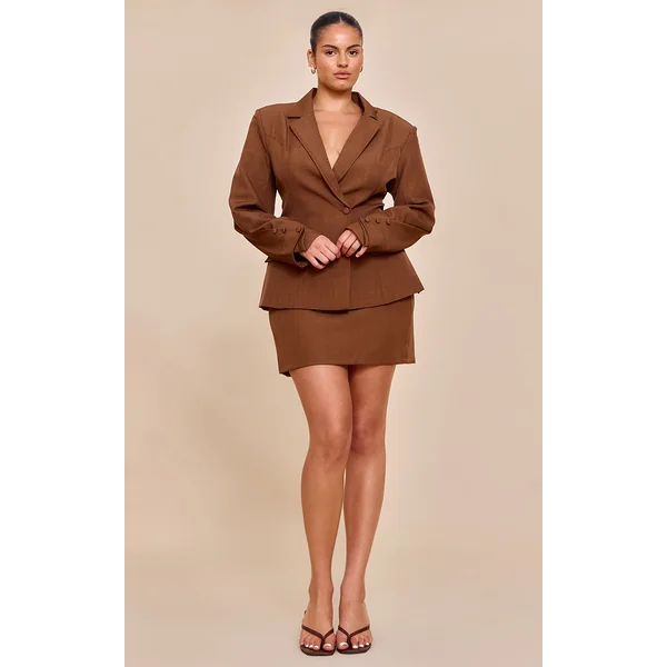 Plus Mushroom Woven Mid Rise Mini Skirt