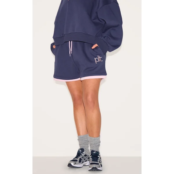 Plus Navy Plt Sweat Short