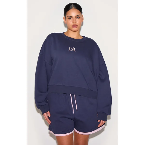 Plus Navy Plt Sweatshirt
