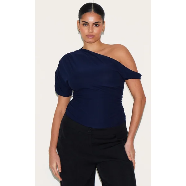 Plus Navy Soft Touch Twist Detail Bodysuit