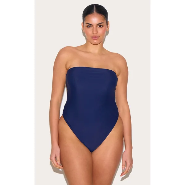 Plus Navy Strapless Swimsuit