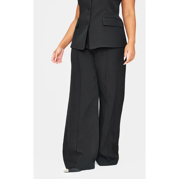 Plus Premium Black Seam Detail Pants