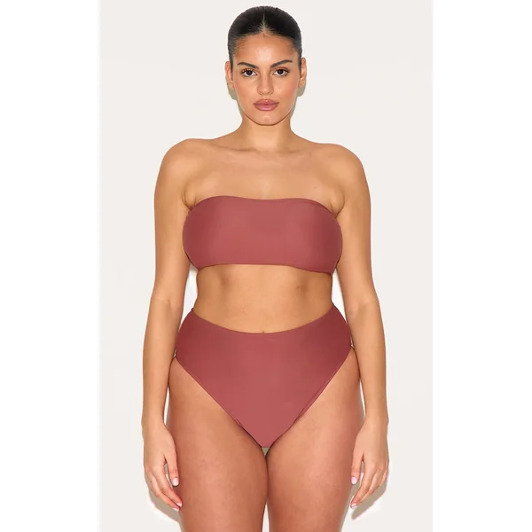 Plus Rust Basic Bandeau Bikini Top