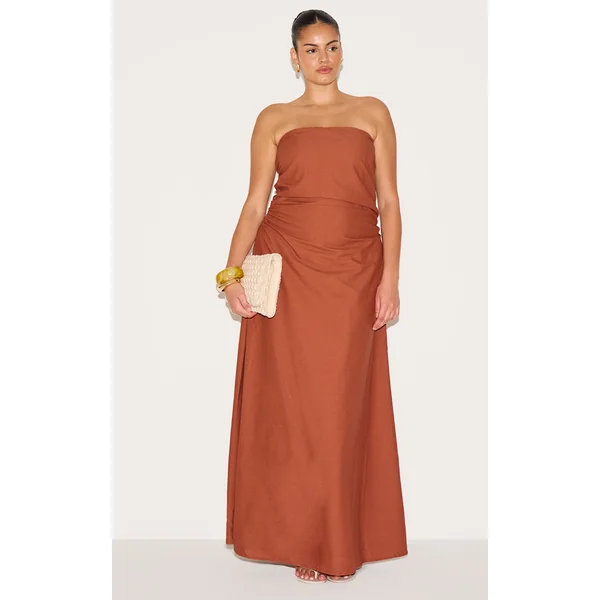 Plus Rust Maxi Bandeau Dress
