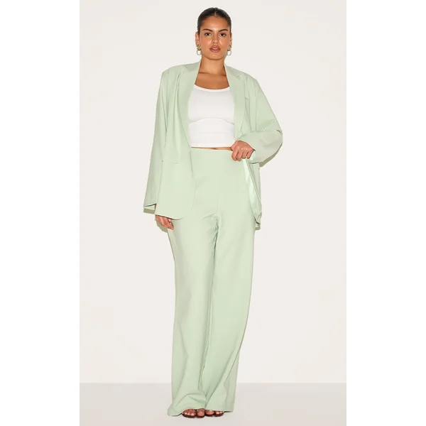 Plus Sage Tailored Wide Leg Pant
