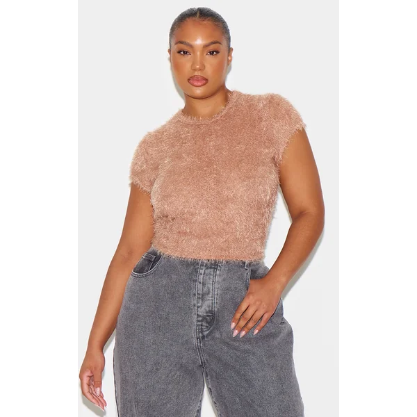 Plus Stone Eyelash Knit Baby Tee