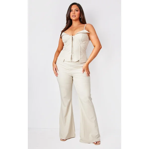 Plus Stone Wide Leg Pant