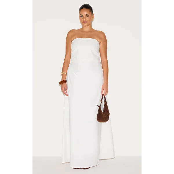 Plus White Maxi Bandeau Dress