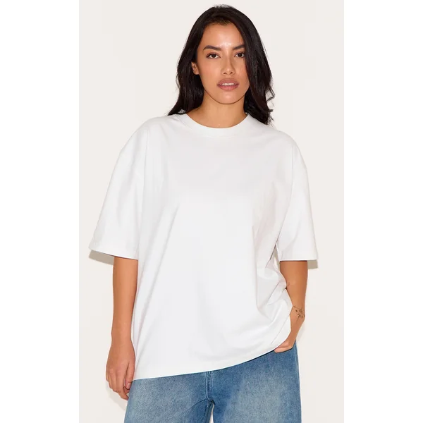 Plus White Premium Cotton Oversized T-shirt