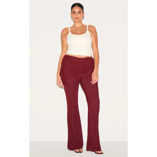 Plus Wine Mesh Foldover Flares