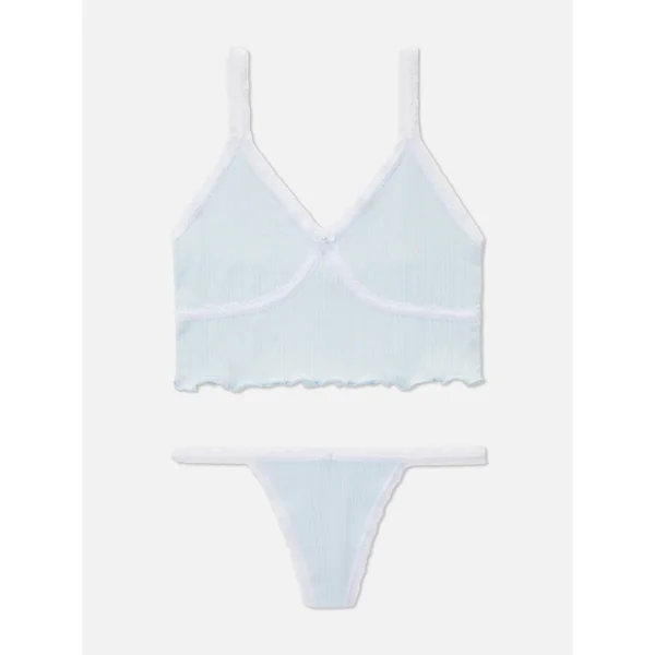 Pointelle Lingerie Set - Light Blue