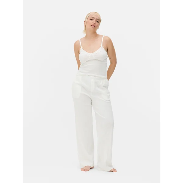 Pointelle Pajama Pants - White