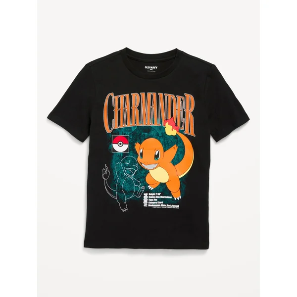 Pokémon™ Gender-Neutral Graphic T-Shirt for Kids - Black Jack